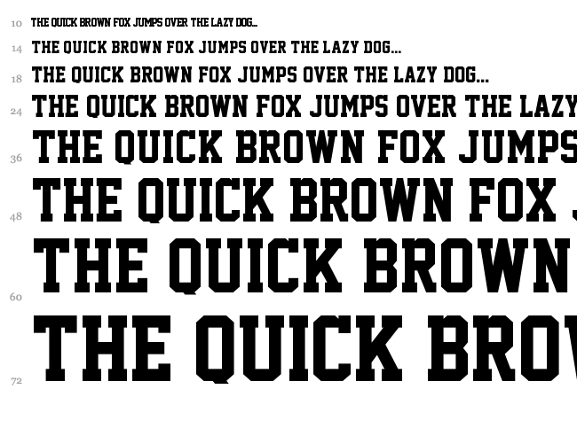 Academic M54 font waterfall